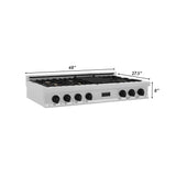 ZLINE 48" Autograph Rangetop, DuraSnow, Gold Accents RTSZ-48-MB