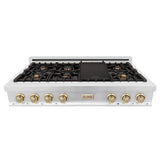 ZLINE 48" Autograph Rangetop, Stainless, Bronze Accents, RTZ-48-CB