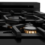 ZLINE 48" Black Stainless,Gas/Electric Range, Brass Burners, RAB-BR-48