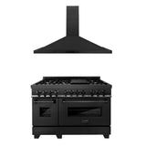 ZLINE 48" Bundle Range RAB-BR-48 & Wall Range Hood BSKBN, 2KP-RABRH48