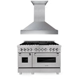 ZLINE 48" Bundle Range RAS-SN-48 & Range Hood 8654SN-48, 2KP-RASSNRH48