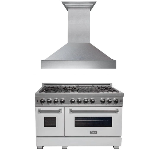 ZLINE 48" Bundle Range RAS-WM-48 & Range Hood 8654WM-48, 2KP-RASWMRH48