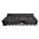 ZLINE 48" Rangetop, Black Stainless, Brass Burners, RTB-BR-48