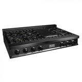 ZLINE 48" Rangetop, Black Stainless, Brass Burners, RTB-BR-48