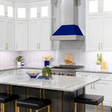 ZLINE 48" Snow Finish Wall Range Hood, Blue Gloss Shell, 8654BG-48