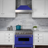 ZLINE 48" Snow Finish Wall Range Hood, Blue Matte Shell, 8654BM-48
