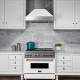 ZLINE 48" Snow Finish Wall Range Hood, White Matte Shell, 8654WM-48