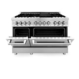 ZLINE 48" Stainless Steel 6.0 cu.ft. 7 Gas Burner/Electric Oven Range with Griddle RA48