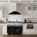 ZLINE 48" Stainless Steel Range Hood with Shell and Stainless Steel Handle KB4STX-BLM-48