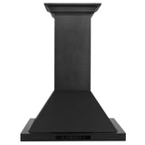 ZLINE 48" Wall Range Hood, Black Stainless, Crown Molding, BSKBNCRN-48