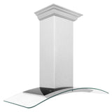 ZLINE 48" Wall Range Hood, Snow Finish Stainless & Glass, 8KN4S-48