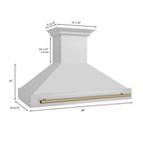 ZLINE 48"Stainless Steel Range Hood, White Matte Shell, 8654STZ-48-CB