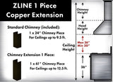 ZLINE 5 Ft. Chimney Extension For Ceilings Up To 12.5 Ft. 8KBB-E