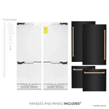 ZLINE 60" Autograph 32.2 cu. ft. 4-Door French Door Fridge Water/Ice Dispenser Black Stainless Steel Gold Accents RBIVZ-BS-60-G