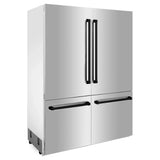 ZLINE 60" Autograph 32.2 cu. ft. 4-Door French Door Fridge Water/Ice Dispenser Stainless Steel Matte Black Accents RBIVZ-304-60-MB