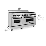ZLINE 60" Autograph Edition, 7.4 cu. ft. Dual Fuel Range, RAZ-60-MB