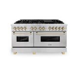 ZLINE 60" Autograph Edition Dual Fuel Range, DuraSnow, RASZ-SN-60-G