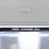 ZLINE 60" Autograph Edition French Door Refrigerator, Internal Water, Ice Dispenser, White Matte, Champagne Bronze Accents RBIVZ-WM-60-CB