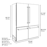 ZLINE 60" Autograph Edition French Door Refrigerator, Internal Water, Ice Dispenser, White Matte, Champagne Bronze Accents RBIVZ-WM-60-CB