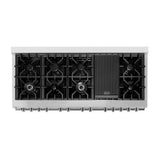 ZLINE 60" Dual Fuel Range Snow Stainless, White Matte Door, RAS-WM-60