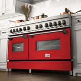 ZLINE 60" Professional Dual Fuel Range with Red Gloss Door, RA-RG-60
