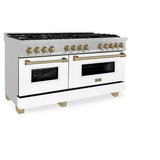 ZLINE 60"Autograph Range Dual Fuel, DuraSnow, White Door,RASZ-WM-60-G