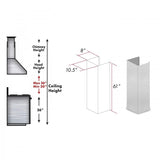 ZLINE 61" Snow Finished, Chimney Extension, Ceilings up to 12.5', 8KF2S-E