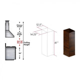 ZLINE 61" Wooden Chimney Extension, Ceilings up to 12.5 ft. (KBiRR-E)