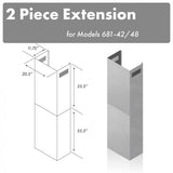 ZLINE 71" Extended Chimney, 2PCEXT-681-42/48