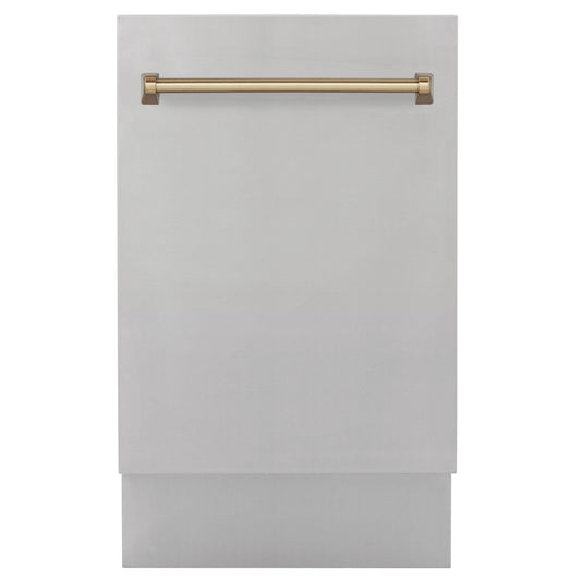 ZLINE Autograph 18" Dishwasher Stainless Door, Gold DWVZ-304-18-CB