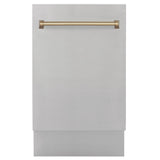 ZLINE Autograph 18" Dishwasher Stainless Door, Gold DWVZ-304-18-CB