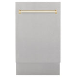 ZLINE Autograph 18" DuraSnow Dishwasher, Gold Handle DWVZ-SN-18-G