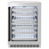 ZLINE Autograph 24 in. Dual Zone 44 Bottle Wine Cooler With Stainless Steel Glass Door And Matte Black Handle RWDOZ-GS-24-MB