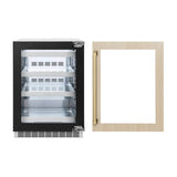 ZLINE Autograph Edition 24 in. Touchstone 151 Can Beverage Fridge With Panel Ready Glass Door And Champagne Bronze Handle RBSPOZ-24-CB