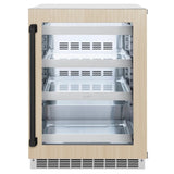 ZLINE Autograph Edition 24 in. Touchstone 151 Can Beverage Fridge With Panel Ready Glass Door And Matte Black Handle RBSPOZ-24-MB