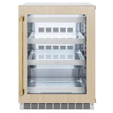 ZLINE Autograph Edition 24 in. Touchstone 151 Can Beverage Fridge With Panel Ready Glass Door And Polished Gold Handle RBSPOZ-24-G