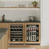 ZLINE Autograph Edition 24 in. Touchstone 151 Can Beverage Fridge With Panel Ready Glass Door And Polished Gold Handle RBSPOZ-24-G