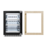 ZLINE Autograph Edition 24 in. Touchstone 151 Can Beverage Fridge With Panel Ready Glass Door And Polished Gold Handle RBSPOZ-24-G