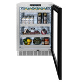 ZLINE Autograph Edition 24 in. Touchstone 151 Can Beverage Fridge With Panel Ready Glass Door And Polished Gold Handle RBSPOZ-24-G