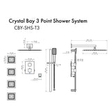ZLINE Crystal Bay Thermostatic Shower System with Body Jets CBY-SHS-T3-BN