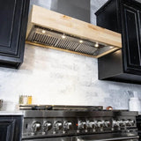 ZLINE 36" Wooden Wall Mount Range Hood, Butcher Block, 681M-36