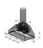 ZLINE Ducted Remote Blower Range Hood Insert in Stainless Steel 698-RD-28