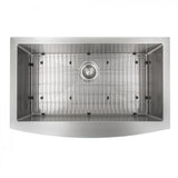 ZLINE Farmhouse 33" Single Bowl Apron Sink, Stainless Steel, SAS-33