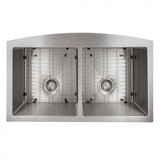 ZLINE Farmhouse 36" Double Bowl Apron Sink Stainless Steel, SA50D-36