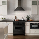 ZLINE Induction Range with a 4 Element Stove and Electric Oven in Black Stainless Steel RAIND-BS-30