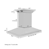 Zline Island Mount Range Hood in Stainless Steel with Built-in ZLINE CrownSound™ Bluetooth Speakers GL2iCRN-BT-36