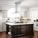 Zline Island Mount Range Hood in Stainless Steel with Built-in ZLINE CrownSound™ Bluetooth Speakers GL2iCRN-BT-36
