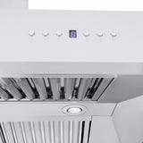 ZLINE Professional Convertible Vent Wall Mount Range Hood in Stainless Steel with Crown Molding 667CRN-42
