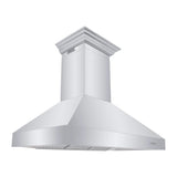 ZLINE Professional Convertible Vent Wall Mount Range Hood in Stainless Steel with Crown Molding 667CRN-48