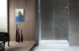 Consort Series 60 in. x 72 in. H Hinged Frameless Shower Door with Tsunami Guard Tempered Glass